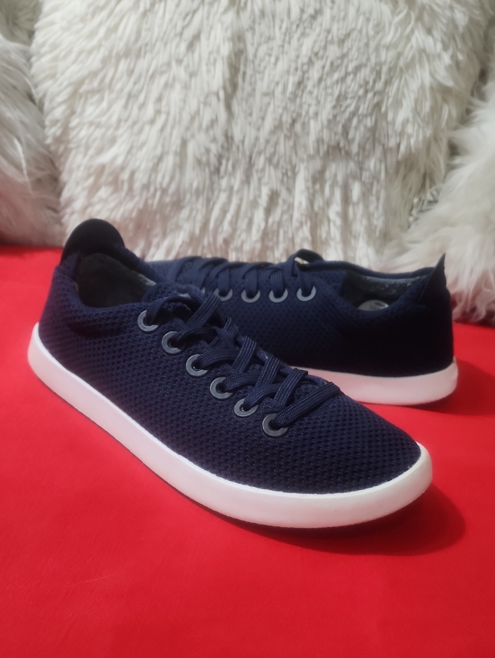 Allbirds Womens Shoes Tree Piper Sneakers  Blue Knit Wool Low Top Lace Up